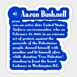 Definition: Aaron Bushnell - Front Sticker